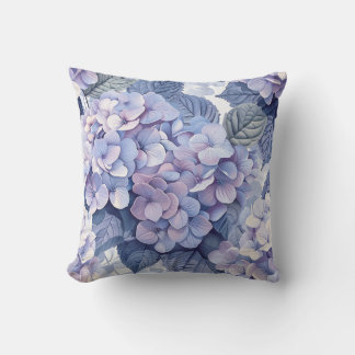 Hydrangea hortensia lila blue blommar petals kudde