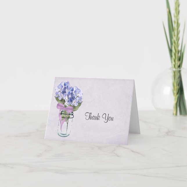Hydrangea i Mason Burk - Tack för ditt kort (Framsida)