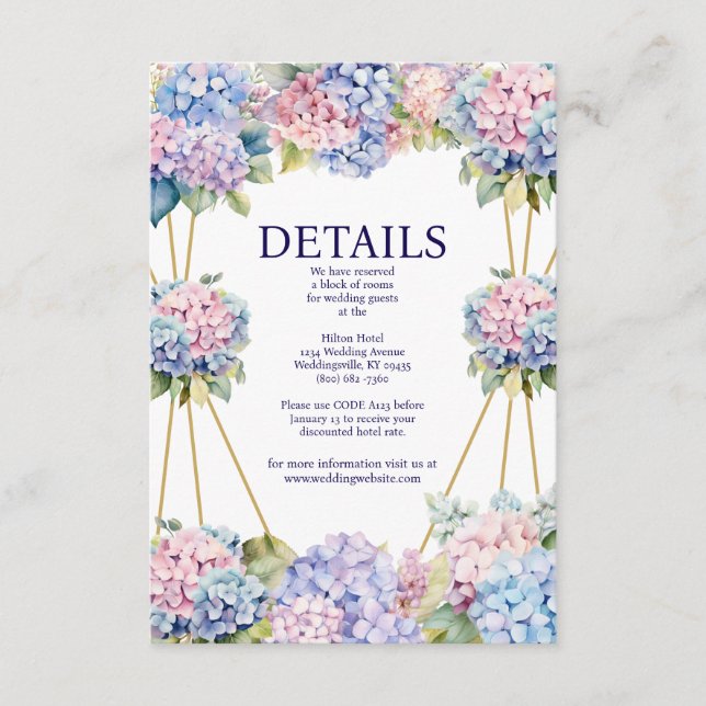 Hydrangea-informationskort Tilläggskort (Framsida)