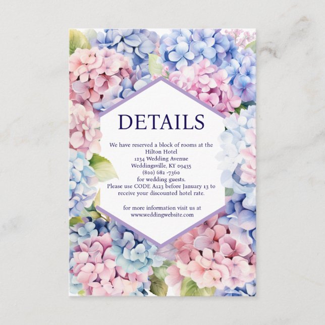 Hydrangea-informationskort Tilläggskort (Framsida)