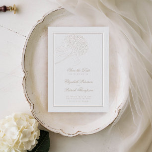 Hydrangea Ivory Elegant Ram Forme Bröllop Spara Datumet