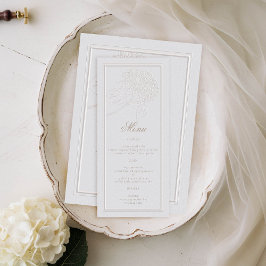 Hydrangea Ivory Ram Formal Elegant bröllop Meny