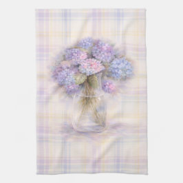 Hydrangea Kökshandduk | Pastellrandigt Kökssmycke