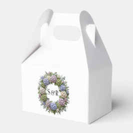Hydrangea Krans Monogram Bröllopsgåva Box Presentaskar
