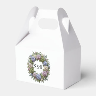 Hydrangea Krans Monogram Bröllopsgåva Box Presentaskar