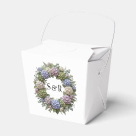 Hydrangea Krans Monogram Bröllopsgåva Box Presentaskar