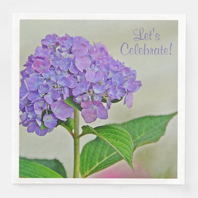 Hydrangea Låt oss Celebrate Pappersservett (Framsida)