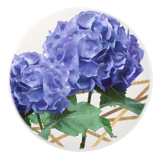 Hydrangea Lila Blå & Guld Elegant Blomma Knopp (Framsidan)