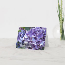 Hydrangea Lila Blomma Tack Kort
