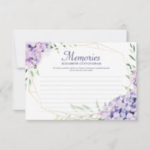 Hydrangea Lilac Blommigt Geometric Photo Memorial