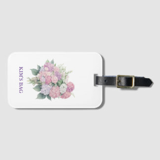 Hydrangea Luggage Tag, personalized Bagagebricka