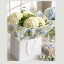 Hydrangea Luxe Blommigt tissuepapper | Elegant Blå