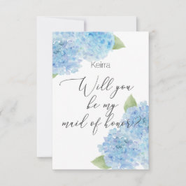 Hydrangea Maid of honor-kort Meddelande