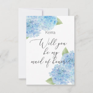 Hydrangea Maid of honor-kort Meddelande