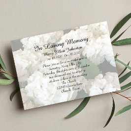 Hydrangea Memorial Service-inbjudan Inbjudningar
