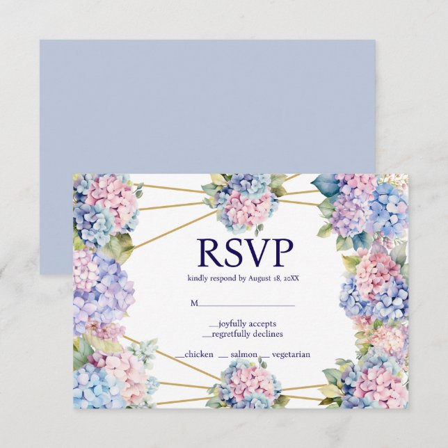 Hydrangea Menu Choices OSA Responcard Kort (Fram/baksida)