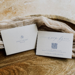 HYDRANGEA Minimalistisk Bröllop QR-kod RSVP-kort OSA Kort