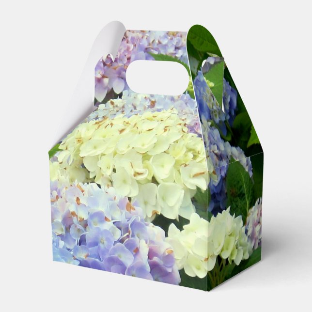 Hydrangea Mix PARTY FAVOR BOX, gable stil Presentaskar (Framsidan Sidan)