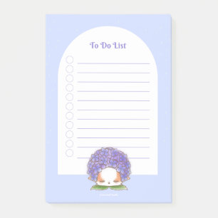 Hydrangea Mochi Rainy Days Lila Blue Flower Post-it Block