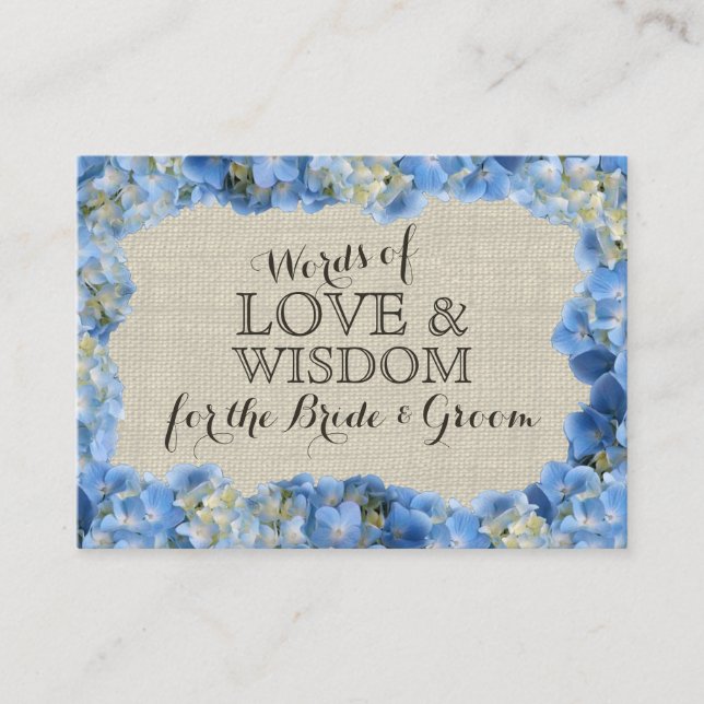 Hydrangea och Burlap-rådgivningskort Rådkort (Framsida)