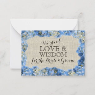 Hydrangea och Burlap-rådgivningskort Rådkort