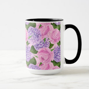 Hydrangea och peony mönster mugg