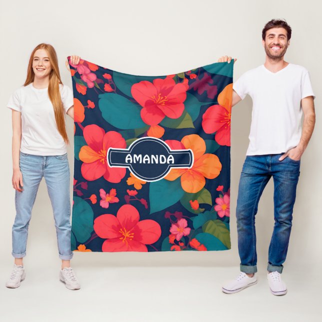 Hydrangea Pastel Colorful Personlig Mönster Fleecefilt (På plats)