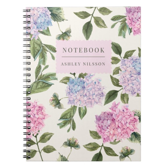 Hydrangea personlig notebook anteckningsbok (Framsidan)