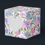 Hydrangea Print Party Trebox Presentaskar<br><div class="desc">Parti-favärderrutan visas med en hydroangea-blommigt utskrift. Anpassa det här objektet eller köp som det är. Tips! Lägg till dina underbara behandlingar och lägg till lite festligt band.</div>