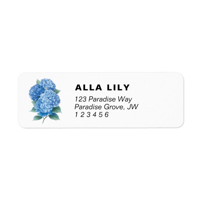 Hydrangea-Returetiketter Returadress Etikett (Framsidan)