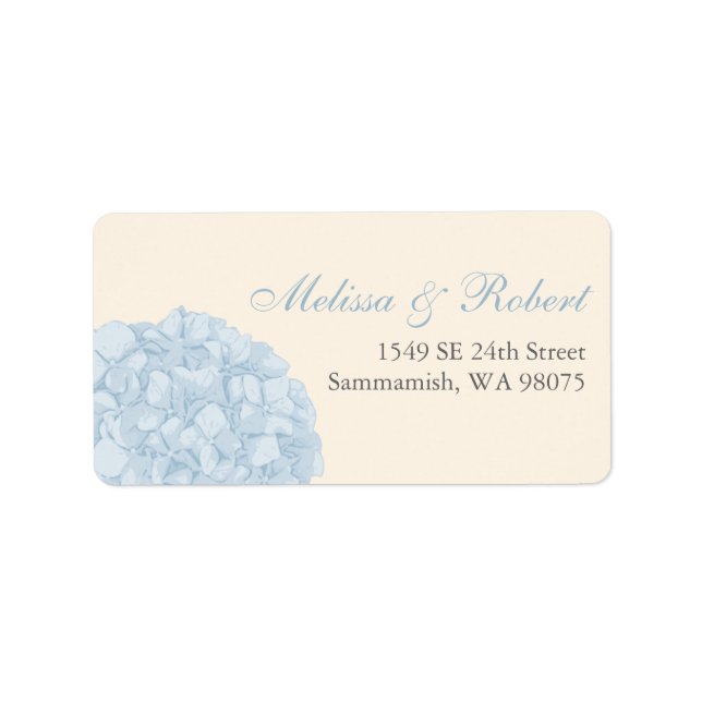 Hydrangea Return Address Label Adressetikett (Framsidan)