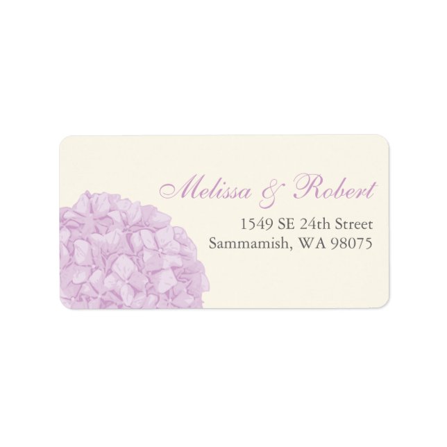 Hydrangea Return Address Label Adressetikett (Framsidan)