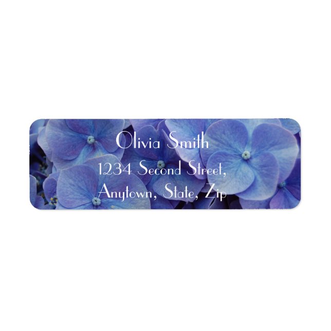 Hydrangea Return Address Label Returadress Etikett (Framsidan)