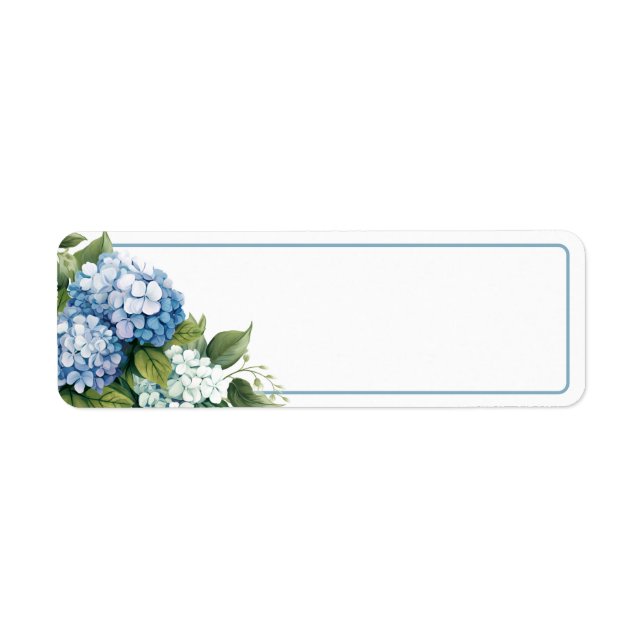 Hydrangea Return Address Label Returadress Etikett (Framsidan)
