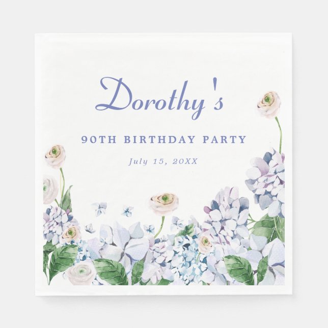 Hydrangea Ro 90:e Anpassningsbarna för Personlig a Pappersservett (Framsidan)