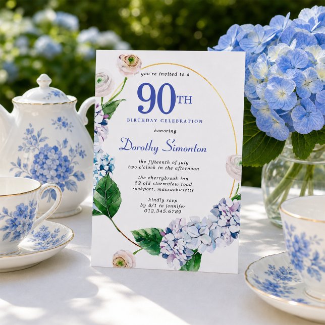 Hydrangea Ros 90-årsfirande  Inbjudningar (Skapare uppladdad)