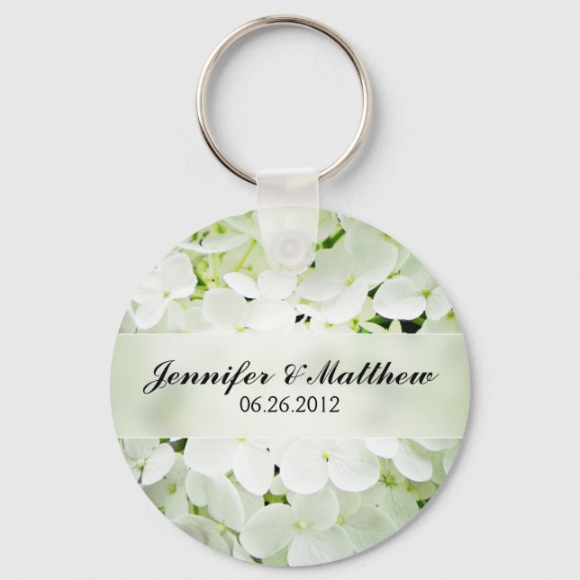 Hydrangea Round Keychain Wedding Favor Nyckelring (Framsida)