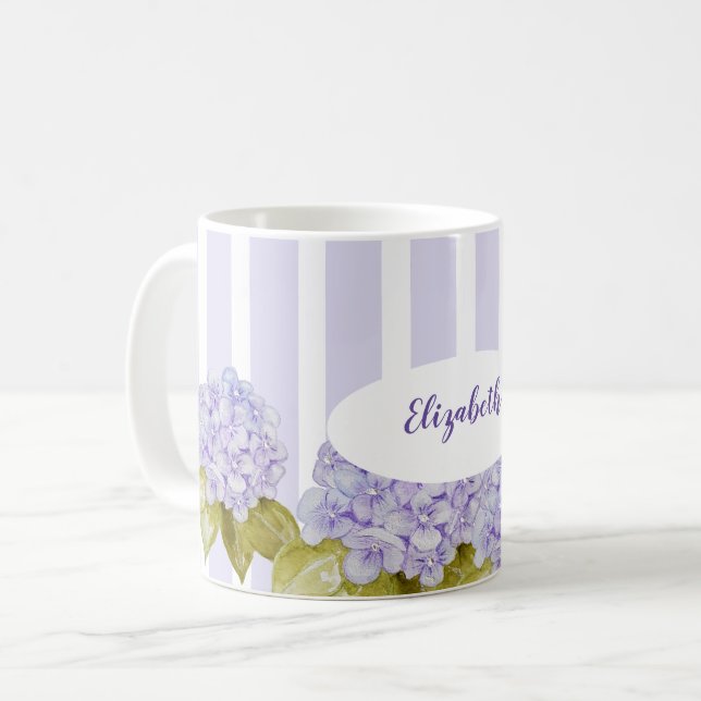 Hydrangea Shades of Violet Blue Kaffemugg (Framsida vänster)