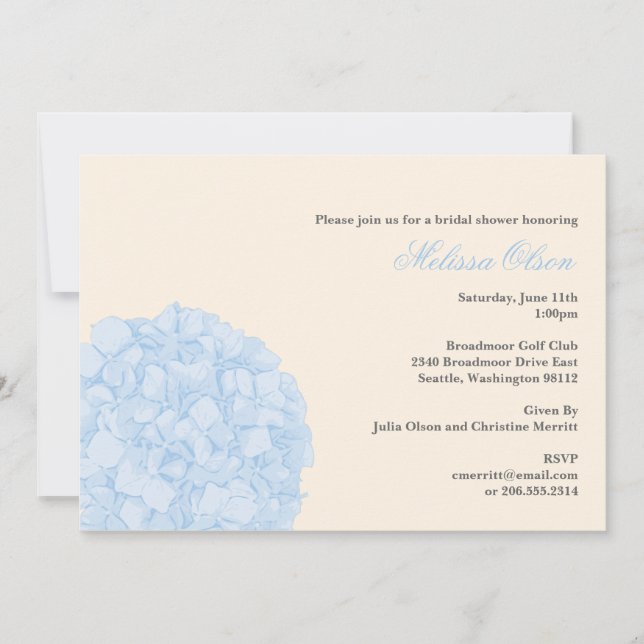 Hydrangea Shower/Party-inbjudan Inbjudningar (Framsida)