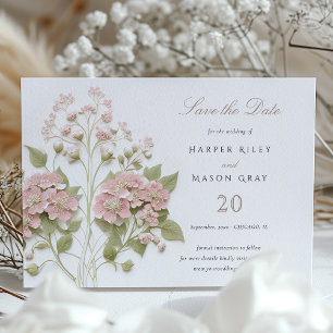Hydrangea Spara datumet Bröllop Inbjudningar