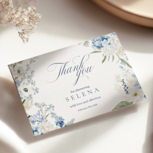 Hydrangea - tack Visa Möhippa för blå Blommigt Kort