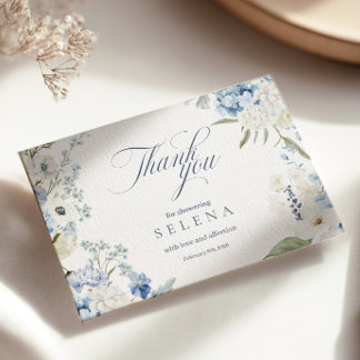 Hydrangea - tack | Visa Möhippa för blå Blommigt Kort