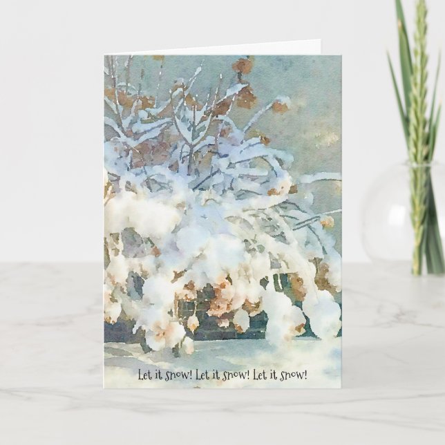 Hydrangea Träd-kort täckt med snö Kort (Framsida)
