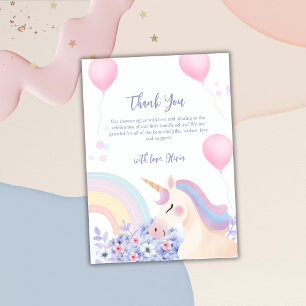 Hydrangea Trädgård Regnbåge Enhörning Baby Shower  Tack Kort