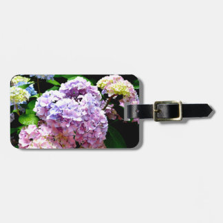 Hydrangea-trädgård, rosa, blått, lila blommigt bagagebricka