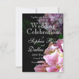 Hydrangea-trädgård, rosa, blått, lila blommigt inbjudningar