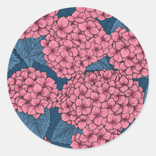 Hydrangea-trädgård Runt Klistermärke