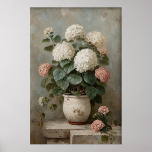 Hydrangea Väggkonsttryck, Antik Våräng Poster
