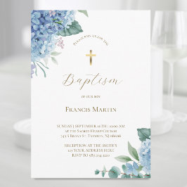 Hydrangea vattencolor Blommor Baptism Inbjudan