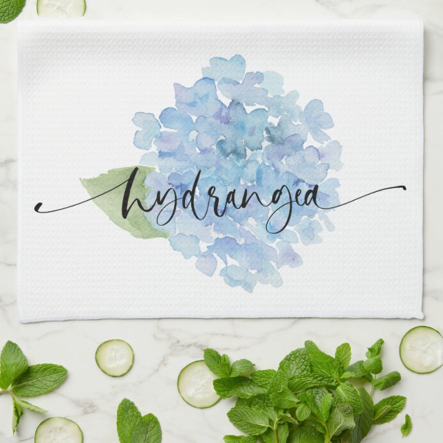 Hydrangea vattencolor Kitchen Towel Kökshandduk (Vikta)